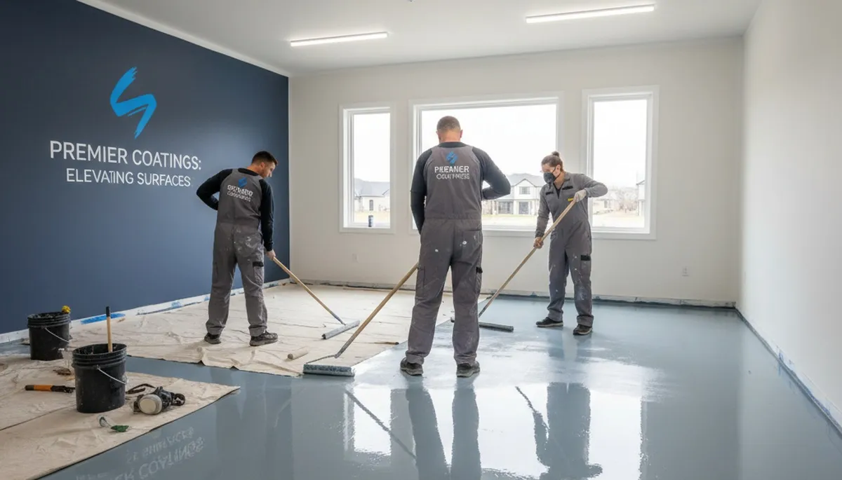 Professional epoxy floor coating installation in Dallas, TX garage by expert house painters