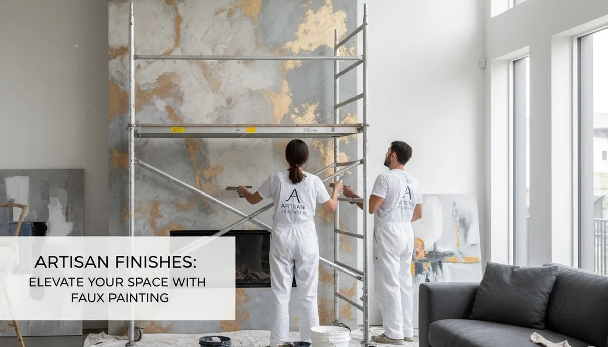 Professional faux painting finish by expert house painters in Dallas, TX interior wall decorator