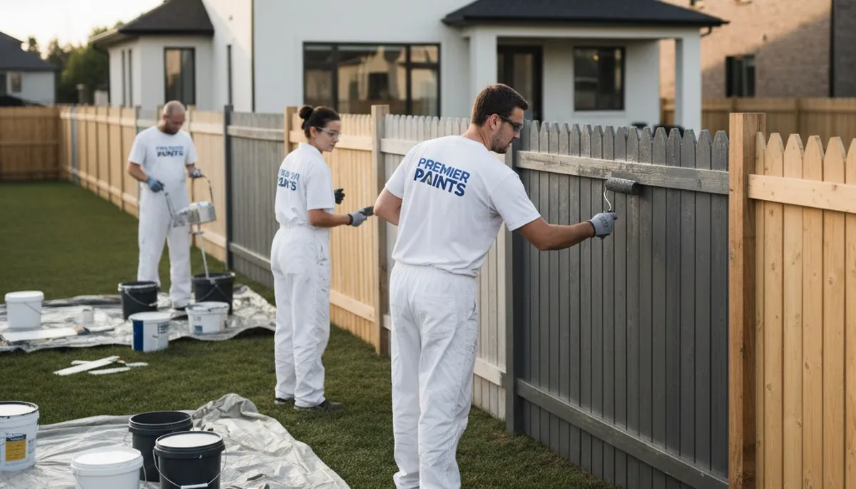 Professional fence painting service in Dallas TX by expert house painters enhancing curb appeal