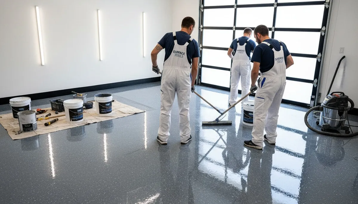 Professional garage floor epoxy coating in Dallas TX for durable, oil-resistant surface finish